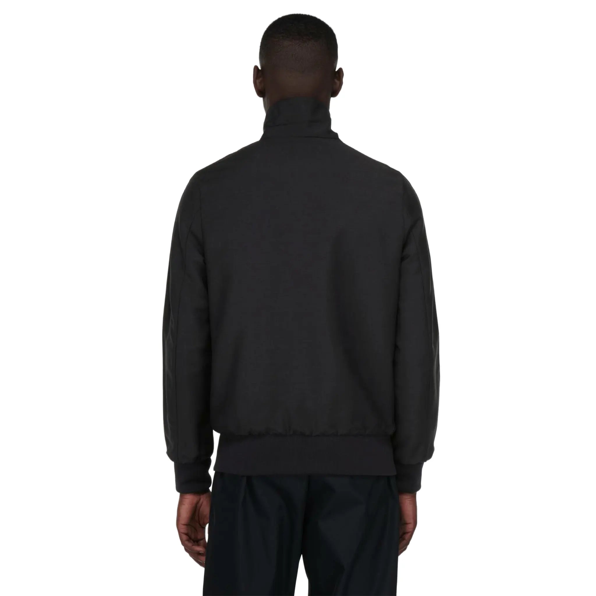 Prada Stripes Logo Mohair And Wool Black Jacket